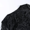 Elegant Mall Gothic Women Evening Dresses Grunge Aesthetic E-girl Velvet Midi Dress Lace Splice Sexy Split Alt Outfits