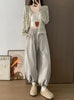 Cute Ruffled Hem Bloomers Pants Woman Japanese Lazy Style Loose Breathable Wide Leg Pants Autumn Y2K Women's Bottoms