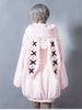 Winter Sweet Kawaii Soft Warm Purple Faux Fur Coat Women Bunny Ears Designer Clothes Fluffy Jacket Hoodie