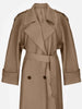 Spring Autumn Oversized Khaki Extra Long Dark Purple Trench Coat for Women Double Breasted Elegant Overcoat