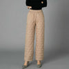 Women Winter Warm Down Cotton Pants Padded Quilted Trousers Elastic Waist Casual Trousers