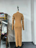 Autumn Women's Elegant Slim Fit O-Neck Long Sleeve Dress High Street Bright Line Decoration Designer Vintage Style
