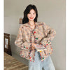 Spring Autumn Female Long Sleeves Jacket Women Advanced Leisure Short Tweed Coat Ladies Casual Round Neck Tops Outwear