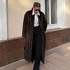 Women Faux Fur Overcoat Chic Lapel Long Sleeve Loose Fluffy Coat Lady Winter Warm Elegant Street Outerwear