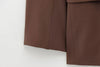 Spring Office Lady Elegant Brown Women Suit Casual Sashes Oversized Shrug Blazer Chic Zipper Long Pant