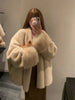 Faux Mink Fur Coat for Women Winter Thick Loose Hairy Casual Jacket Y2K Streetwear Long Sleeve Warm Fur Outerwear