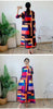 Contrast Color Printing Pleated Dress Women Round Neck Long Sleeves Dresses Party Spring 2AA1751
