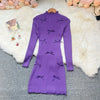 Chic Sexy Wrap Hips Knitted Mini Dress Y2K Aesthetic 3D Bows Bodycon Party Dress Streetwear Lady Dress