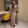 Women Knitted Dress Suit Cardigan Knitting Dresses 2 Piece Sets Maxi Gown Knitwear Outfits Autumn Winter Vestidos Ensemble
