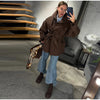 Oversized Tie-Waist Cropped Trench Coat Drop Shoulder Autumn Women Modern Edgy Outerwear Chic Lady Streetwear Coat