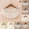 Women Vintage Crochet Knit Cape Elegant Cute Lace Short Hollow Out Shawls Shrug Poncho Wedding Bridal Evening Dress Lace Scarf