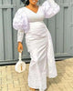 Dashiki African Dresses for Women White Elegant African Robe Kaftan Long Maxi Dress Muslim Abaya African Clothing