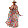 Long Dress Women Dresses A Line Vestidos Y2k Streetwear V Neck Full Sleeve Print Dot Elegant Party Night Work High Waist