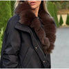 Faux Fur Neck Short Jackets Women Long Sleeve Ruff Thicken Loose Outerwear Female Autumn Winter Chic Daily Coats