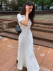 Women's High Waist Knitted Rib Slim Maxi Dress Casual Loose Elegant Temperament Long Dress for Autumn Femme Solid Color Dress