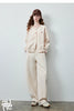 Women's Lazy Academy Soft American Curved Leg Trousers Autumn Paneled Design Pear Figure Shaping Pants