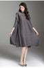 Autumn Style Pleated Autumn Style Women's Loose Large Size Mid-length A-line Dress