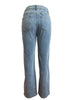 Women Vintage Cutout Hollow Out Criss Cross Straight Denim Pants High Waist Wide Leg Jeans Trousers