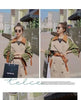 Trench Coat Women's Chic Splicing Color Block Lapel Double Breasted Long Windbreaker Belt Coat Spring 2DA1718