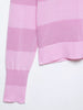 Women Striped Knitted Cardigan Single Breasted Long Sleeve Polo Collar Sweater Casual Knitted Coat