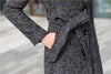 Woolen Women's Coat Korean Version Thick Long Autumn/Winter Slim fit Plaid Woolen Coat Over Knee Trench Coat for Women Wlf