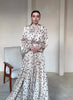 Spring Autumn Casual White Polka Dot Dress Women's Elegant Loose Satin Long Sleeve Midi Dress
