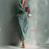 Autumn Striped Print Shirt Dress For Women Casual Turn Down Collar Color Blocking Pocket Long Dresses Graceful Robe