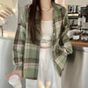 Black Flannel Shirt for Women Long Sleeve Collared Button-Up Tartan Plaid Shirt Jacket Teen-girl Casual Everyday Outfit