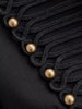 Women Vintage Napoleon Jacket Stand Collar Double Breasted Slim Black Cropped Outerwear Autumn Formal Commuting Office Wear