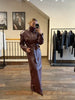 Beige Croc Leather Cropped Jacket Y2k Stand Collar Long Sleeve Wide Cuff Oversize Coat Autumn Street Daily Casual Outerwear