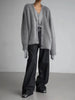 Women's Cardigans Korean V-neck Sweater Coat Long Sleeve Oversized Sweater Female Buttons Solid Knitted Jacket Women