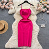 Chic Pearl Design Knitted Women Dress Sexy Wrap Hips Bodycon Party Dress Basic Fall Streetwear Outfits Vestido