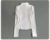 Women Full Zip Long Sleeve Athletic Jacket Thumb Holes Slim Fit Quick Dry Running Gym Yoga Fitness Sports Coat