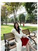 French Lazy Autumn Winter Hooded Double Faced Cashmere Coat Mid Length Real Fox Fur Collar Wool Warm Coat Women
