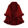 Winter Thicken Mink Wool Full Trims Faux Fur Cape for Women Hooded Loose Fleece Cloak Coat Party Wraps Warm Cape