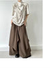 Autumn Loose Button Irregular Skirt Pants Wide Leg Pants Female Loose Casual All-Match Trousers Pants Women