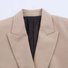 Women Lapel Loose Double Breasted Suit Jacket Solid Color Flip Pocket Long Sleeve Blazers Chic Office Lady Outfits
