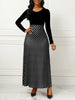 Polka Dot Print Medium Stretch Maxi Dress, Women's Plus High Waist Elegant Long Dress