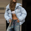 Solid Hooded Padded Jacket Women's Warm Long Sleeve Oversized Jacket Autumn Winter Lady High Street Outerwear