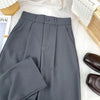 Fall Spring Black Suit Haren Pants Women Elastic High Waist Casual Trousers Woman Korean Style Solid Office Pant