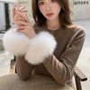 1Pair Faux Fur Wrist Cuffs For Wool Coat Jackets Women's Arm Warmers Elastic Furry Wristbands Sleeves Cuffs Winter Wrist Cuff