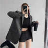 Black Blazer for Women Korean Sping Loose Office Wear Lady Casual Blazers Long Sleeve Single Button Outerwears