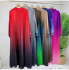 Prom Dress For Women Gradient Long Sleeves Maxi Pleated Print Dresses Spring Female Clothing 2DA3612