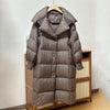 Women White Duck Down Long Jacket Autumn Winter Warm Casual Over Size Loose Outwear Soft Comfortable Coat