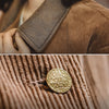 Women’s Corduroy Jacket Colorblock Waxed Collar Utility Coat Retro Button Workwear Short Outerwear for Autumn Winter