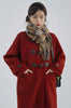 Lamb Wool Collar Duffle Coat Women Long Wool-Like Overcoat Elegant Loose Fit Warm Winter Outerwear Clothing
