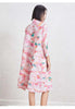 Printed Geometric Dress Women's Spring Lapel Single Breasted Color Block Loose A-line Stretch Dresses 2DB2204