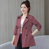 Women's Trench Coats Spring Autumn Jackets Lined Casual Coat Suit Collar Women Korean Women's Jacket Slim Pink