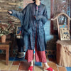 Spring Retro Print Ramie Loose Women Thin Wind Coats Leisure Long Trench Vintage Chinese Style Coat