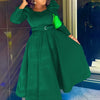Autumn Stylish Women Evening Party Dress Long Puff Sleeve Elegant Pleated A-Line Gowns Birthday Wedding Celebrate Robes